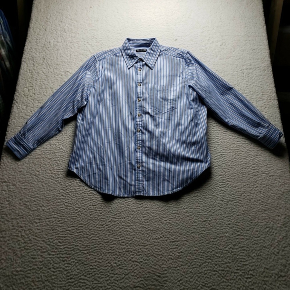 Emerson Lang Shirt Womens XL Blue Stripe Button Up Long Sleeve Casual Top